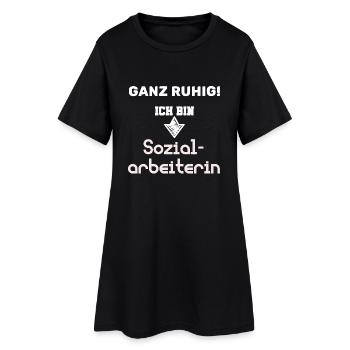 Ganz ruhig! Ich bin Sozialarbeiterin - Frauen T-Shirt-Kleid - Schwarz - Vorne