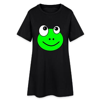 Frosch - Frauen T-Shirt-Kleid - Schwarz - Vorne