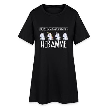HEBAMME - Toll - Frauen T-Shirt-Kleid - Schwarz - Vorne