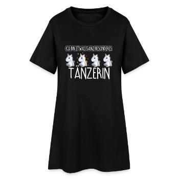 TÄNZERIN - Toll - Frauen T-Shirt-Kleid - Schwarz - Vorne