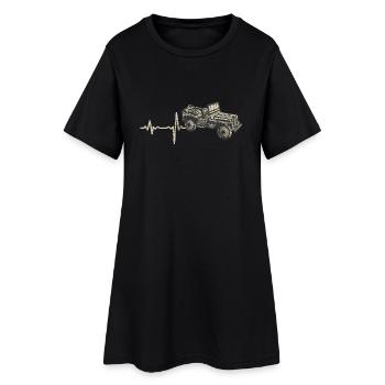 Shirt Geschenk Heartbeat Jeep - Frauen T-Shirt-Kleid - Schwarz - Vorne