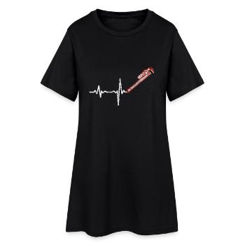 Shirt Geschenk Heartbeat Klempner - Frauen T-Shirt-Kleid - Schwarz - Vorne