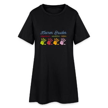 Kleiner Bruder T-Shirt - Frauen T-Shirt-Kleid - Schwarz - Vorne