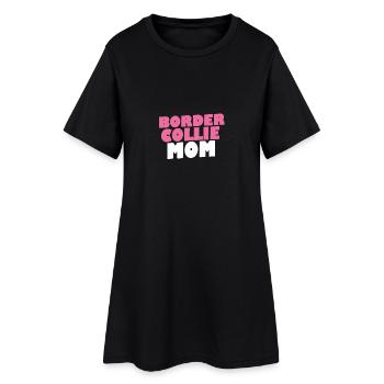 BORDER COLLIE DOG MOM - Frauen T-Shirt-Kleid - Schwarz - Vorne