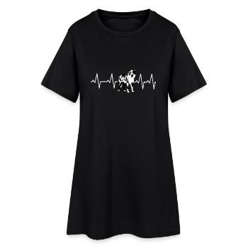 Australian shepherd Tshirt Geschenk Heartbeat - Frauen T-Shirt-Kleid - Schwarz - Vorne