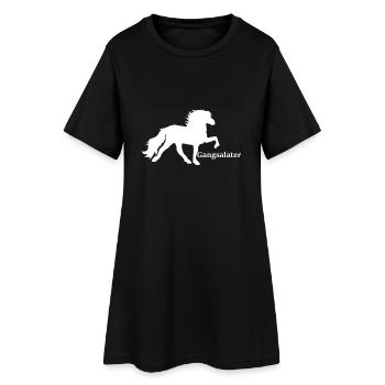 Gangsalater weiß - Frauen T-Shirt-Kleid - Schwarz - Vorne