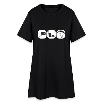 eat sleep paragliding - Robe T-shirt Femme - noir - Devant
