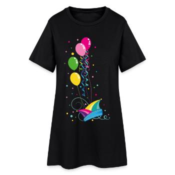 Carnaval Mardi Gras Fool Cap Balloon Carnaval - Robe T-shirt Femme - noir - Devant