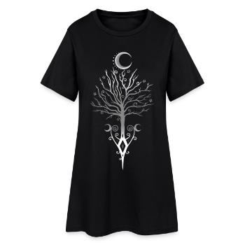 Okkulter Mondbaum Dunkler Herbst - Frauen T-Shirt-Kleid - Schwarz - Vorne