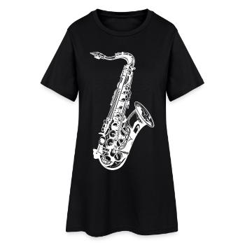 Saxophone Sketch - Women’s T-Shirt Dress - black - Front