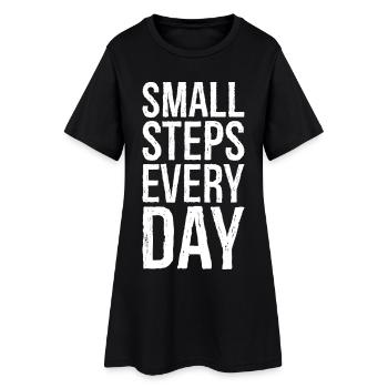 Petits pas tous les jours - Robe T-shirt Femme - noir - Devant