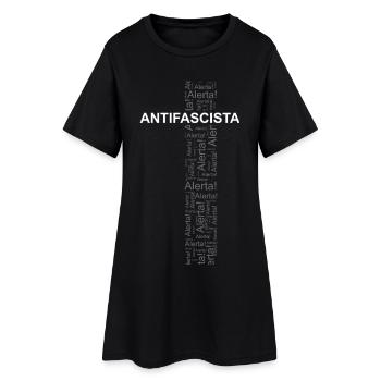 Alerte! Antifasciste ! - Art des mots - Robe T-shirt Femme - noir - Devant