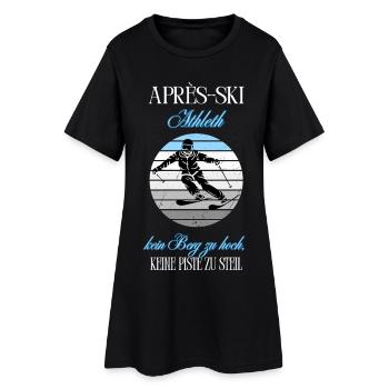 Après Ski Athlet Kein Berg Zu Hoch - Frauen T-Shirt-Kleid - Schwarz - Vorne