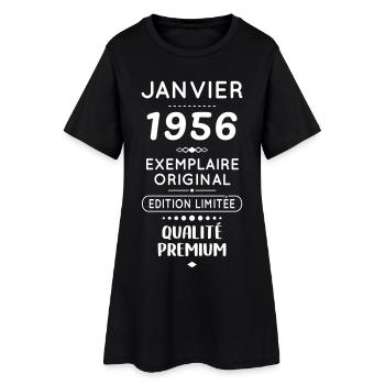 Anniversaire 70 ans - Janvier 1956 Original - Robe T-shirt Femme - noir - Devant