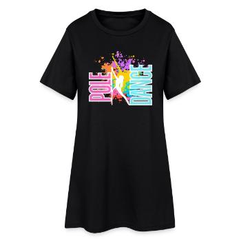 Pole Dance Splash Néon Couleurs - Robe T-shirt Femme - noir - Devant