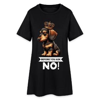 Avant de demander teckel à poils forts teckel - Robe T-shirt Femme - noir - Devant