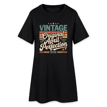 Avril 1970 Anniversaire avril 1970 Cadeau 1970 - Robe T-shirt Femme - noir - Devant
