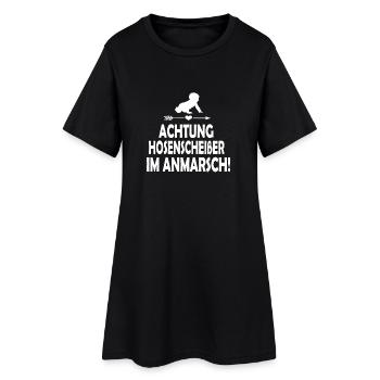 Schwangerschaft - Frauen T-Shirt-Kleid - Schwarz - Vorne