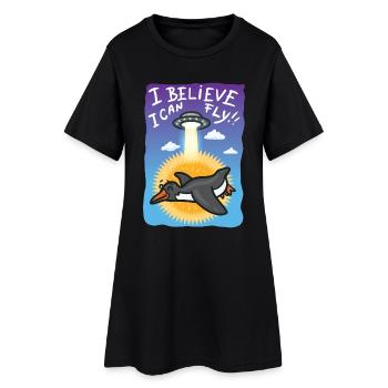 Je crois que je peux voler fly.Pinguin. - Robe T-shirt Femme - noir - Devant