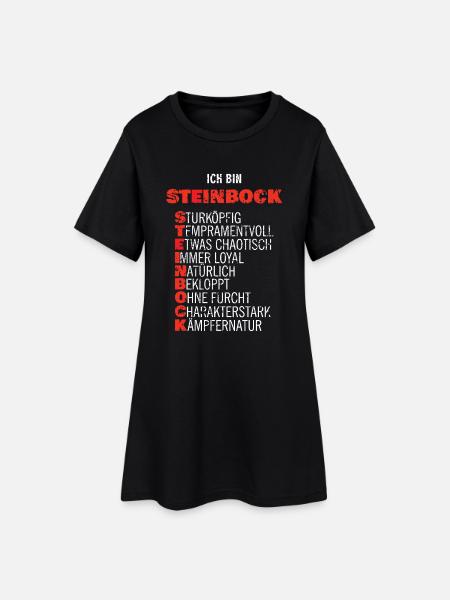 Sternzeichen Steinbock Shirt Sternenbild Geschenk - Frauen T-Shirt-Kleid - Schwarz