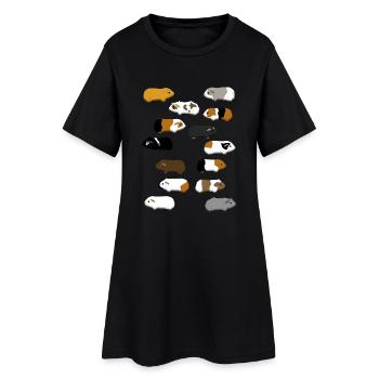 14 Meerschweinchen - Frauen T-Shirt-Kleid - Schwarz - Vorne