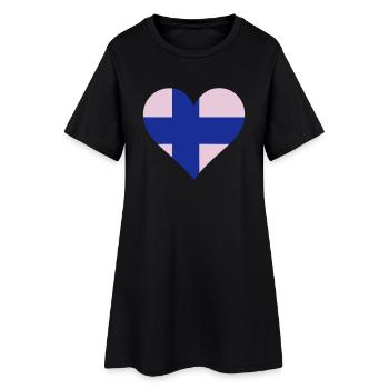 Un coeur pour la Finlande - Robe T-shirt Femme - noir - Devant
