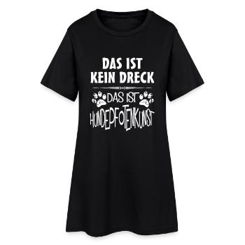Damen Shirt Hundepfotenkunst - Frauen T-Shirt-Kleid - Schwarz - Vorne