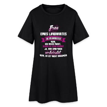 Landwirt - Frauen T-Shirt-Kleid - Schwarz - Vorne