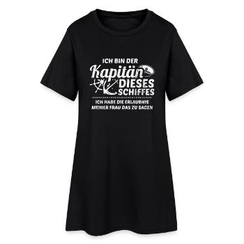 Segeln Segler Segel Shirt Ich Bin Kapitän - Frauen T-Shirt-Kleid - Schwarz - Vorne