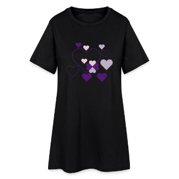 de cœur - Robe T-shirt Femme - noir - Devant