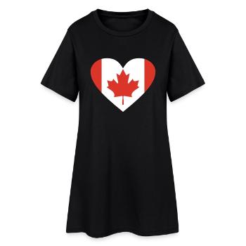 Kanada - Frauen T-Shirt-Kleid - Schwarz - Vorne