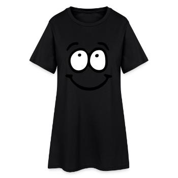 Funny Face, Cartoon Face, Trickfilm, Smiley - Robe T-shirt Femme - noir - Devant