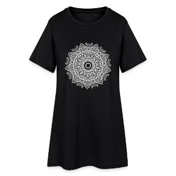 Mandala - Robe T-shirt Femme - noir - Devant