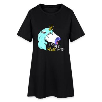icantadulttoday_einhorn - Frauen T-Shirt-Kleid - Schwarz - Vorne