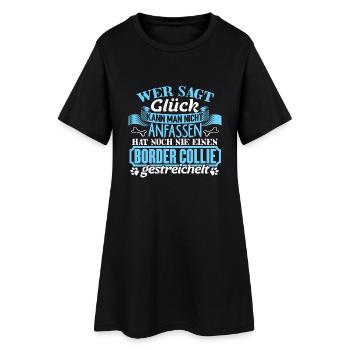 Border Collie Hund Hütehund Geschenk Glück - Frauen T-Shirt-Kleid - Schwarz - Vorne