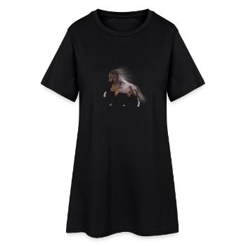 idée cadeau cheval - Robe T-shirt Femme - noir - Devant