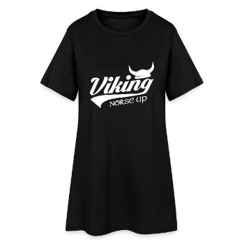Viking Norse Up Wikinger Nordmann - Frauen T-Shirt-Kleid - Schwarz - Vorne