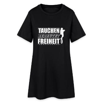 Lustiges Taucher Tauchen Shirt Tauchen Bedeutet - Frauen T-Shirt-Kleid - Schwarz - Vorne