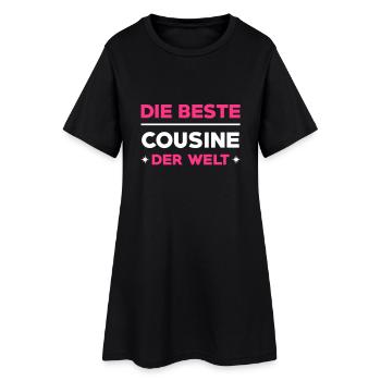 Cousin / Cousine / Vetter / Bruder / Tante / Onkel - Frauen T-Shirt-Kleid - Schwarz - Vorne