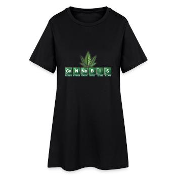 Cannabis - Frauen T-Shirt-Kleid - Schwarz - Vorne
