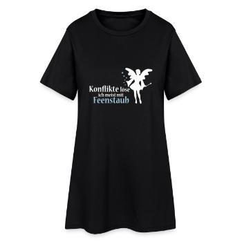 I resolve conflicts usually with fairy dust - Women’s T-Shirt Dress - black - Front