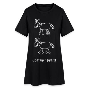 überfärt Pferd, überfahren, Pferd Pferd mit Rädern - Frauen T-Shirt-Kleid - Schwarz - Vorne