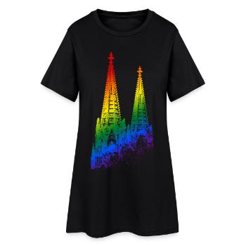 Cathédrale de Cologne LGBTQ Pride Rainbow Silhouette Cologne - Robe T-shirt Femme - noir - Devant