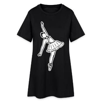 Dessin de ballerine - Robe T-shirt Femme - noir - Devant
