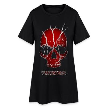 OISEAU Original - Crâne de Tonnerre Rouge - Robe T-shirt Femme - noir - Devant