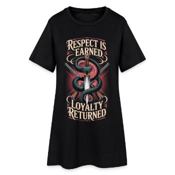 Le respect se mérite, la loyauté est retournée chemise - Robe T-shirt Femme - noir - Devant