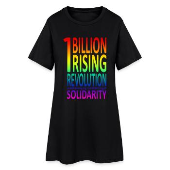 OneBillionRising Rainbow - Frauen T-Shirt-Kleid - Schwarz - Vorne
