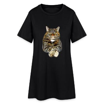 chat chat gxp comme un art de vecteur de patron - Robe T-shirt Femme - noir - Devant