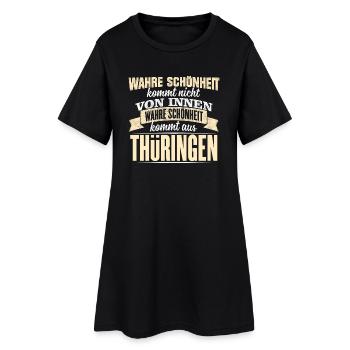 THÜRINGEN - Schönheit - Frauen T-Shirt-Kleid - Schwarz - Vorne