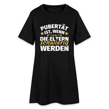 Pubertät lustige Sprüche - Frauen T-Shirt-Kleid - Schwarz - Vorne